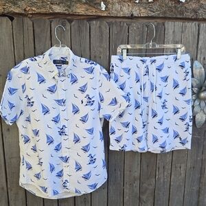 RALPH LAUREN Polo Bear Set Men White Blue Nautical